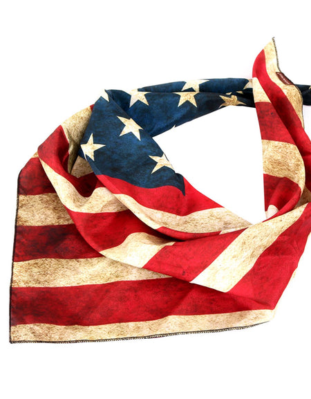 BDN-US01  American Bling US Flag Design Print Bandana - Assorted Colors (12 PCS)