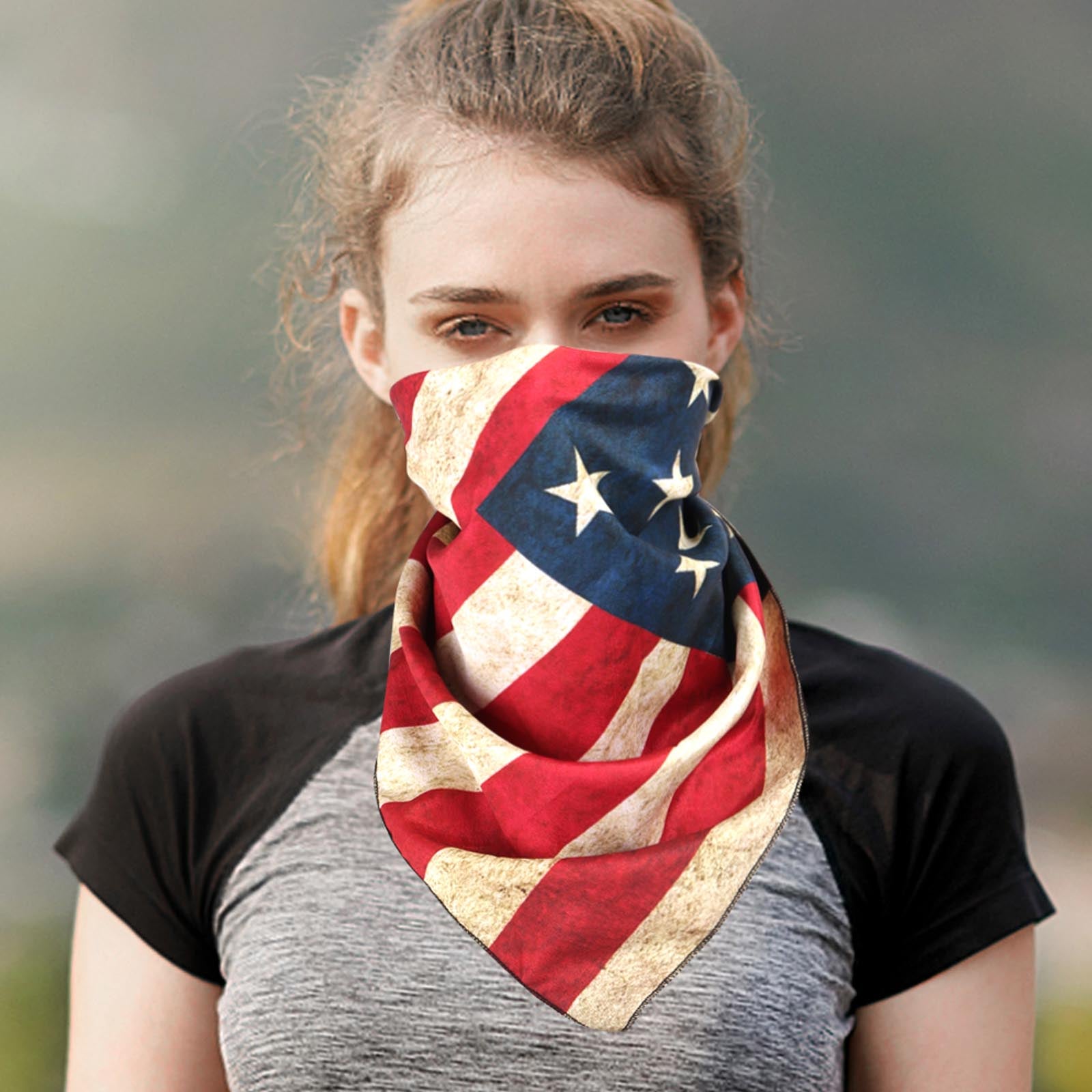 BDN-US01 American Bling US Flag Design Print Bandana - Assorted