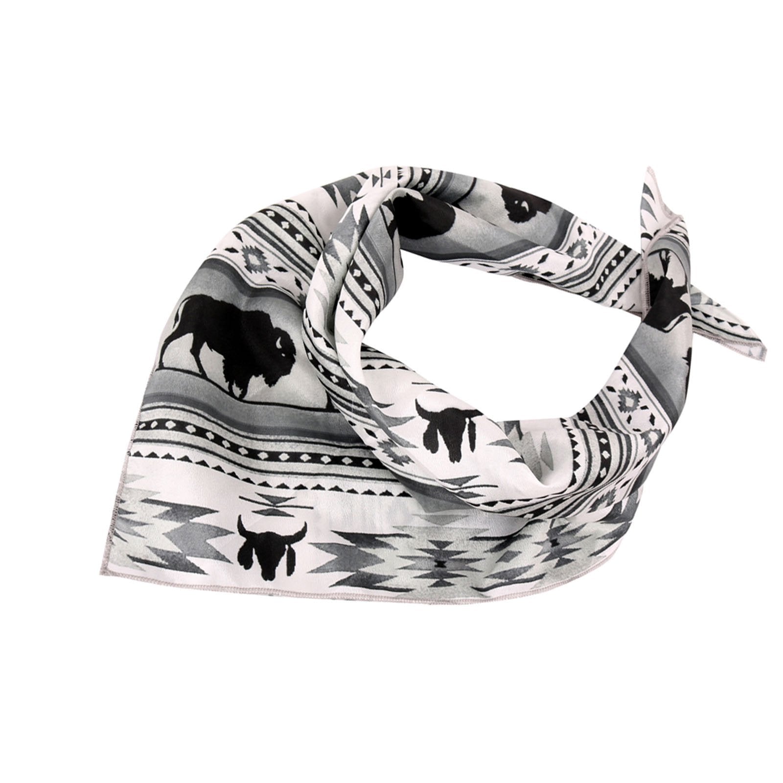 BDN01  American Bling Native Pattern Buffalo Print Bandana - Assorted Colors (12 PCS)