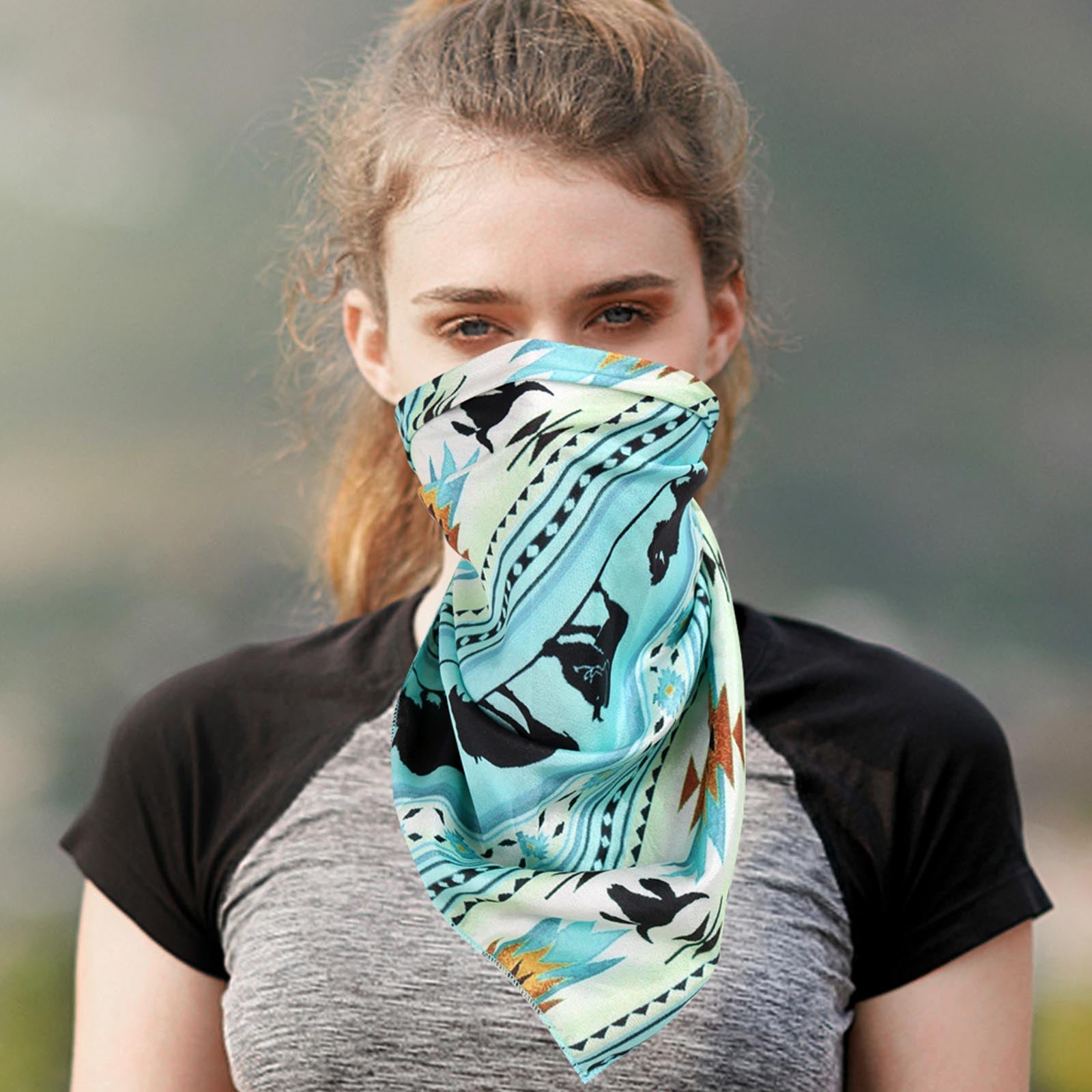 BDN01  American Bling Native Pattern Buffalo Print Bandana - Assorted Colors (12 PCS)