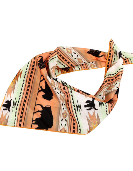 BDN01  American Bling Native Pattern Buffalo Print Bandana - Assorted Colors (12 PCS)