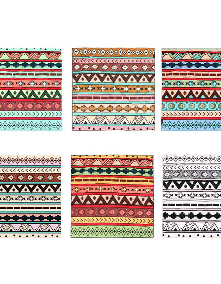 BDN02  American Bling Tribal Pattern Print Bandana - Assorted Colors (12 PCS)