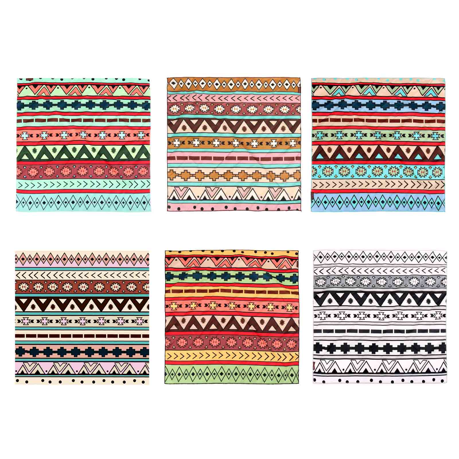 BDN02  American Bling Tribal Pattern Print Bandana - Assorted Colors (12 PCS)