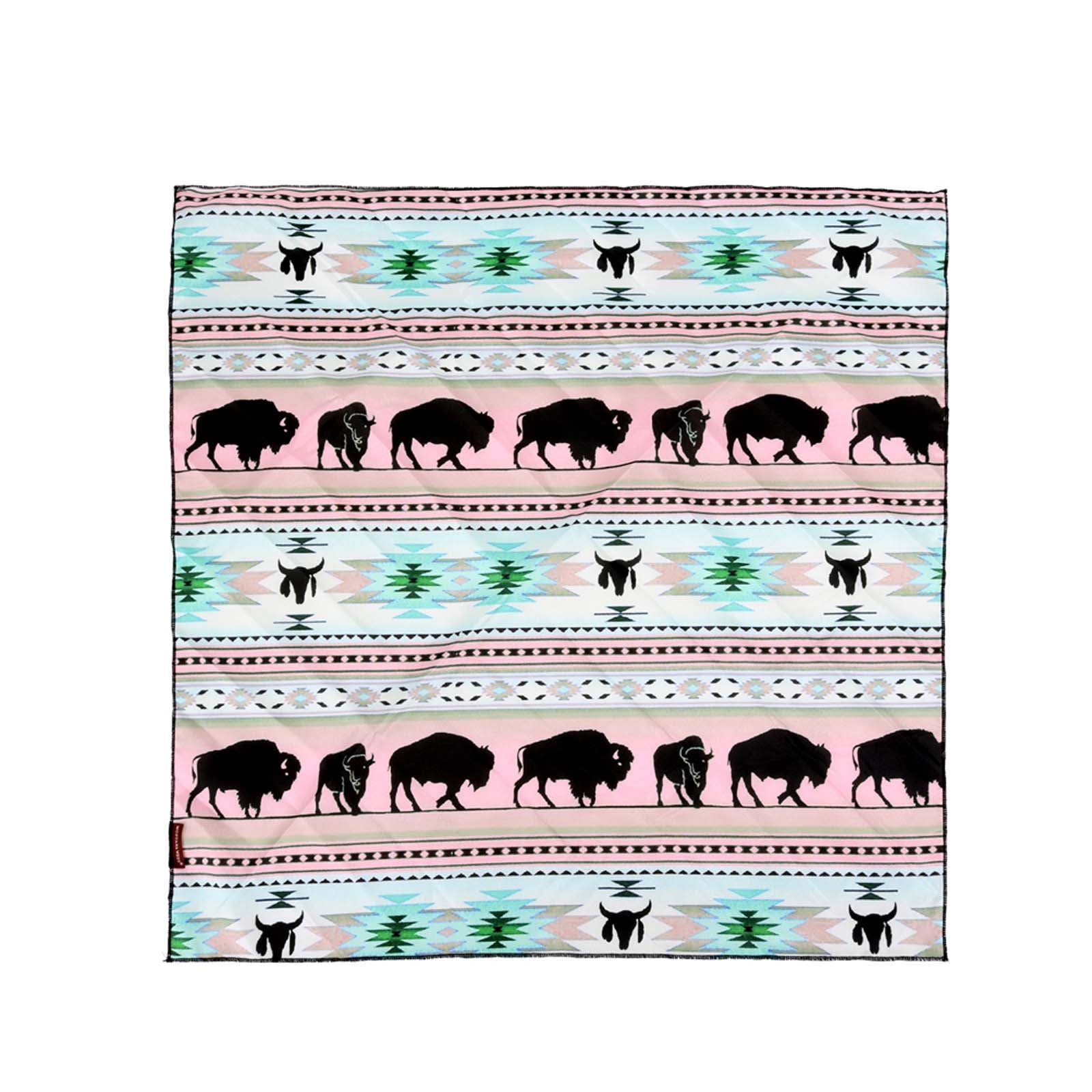 BDN01  American Bling Native Pattern Buffalo Print Bandana - Assorted Colors (12 PCS)