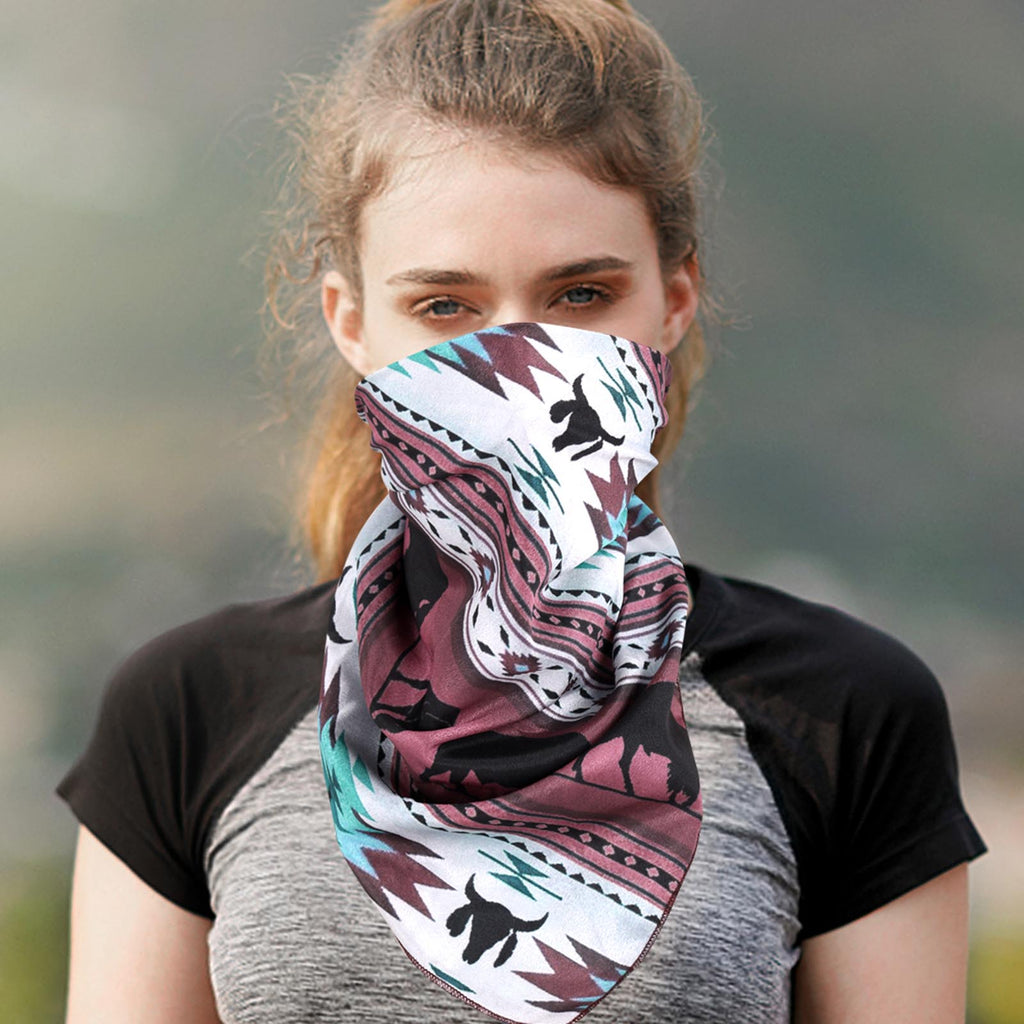 BDN01  American Bling Native Pattern Buffalo Print Bandana - Assorted Colors (12 PCS)