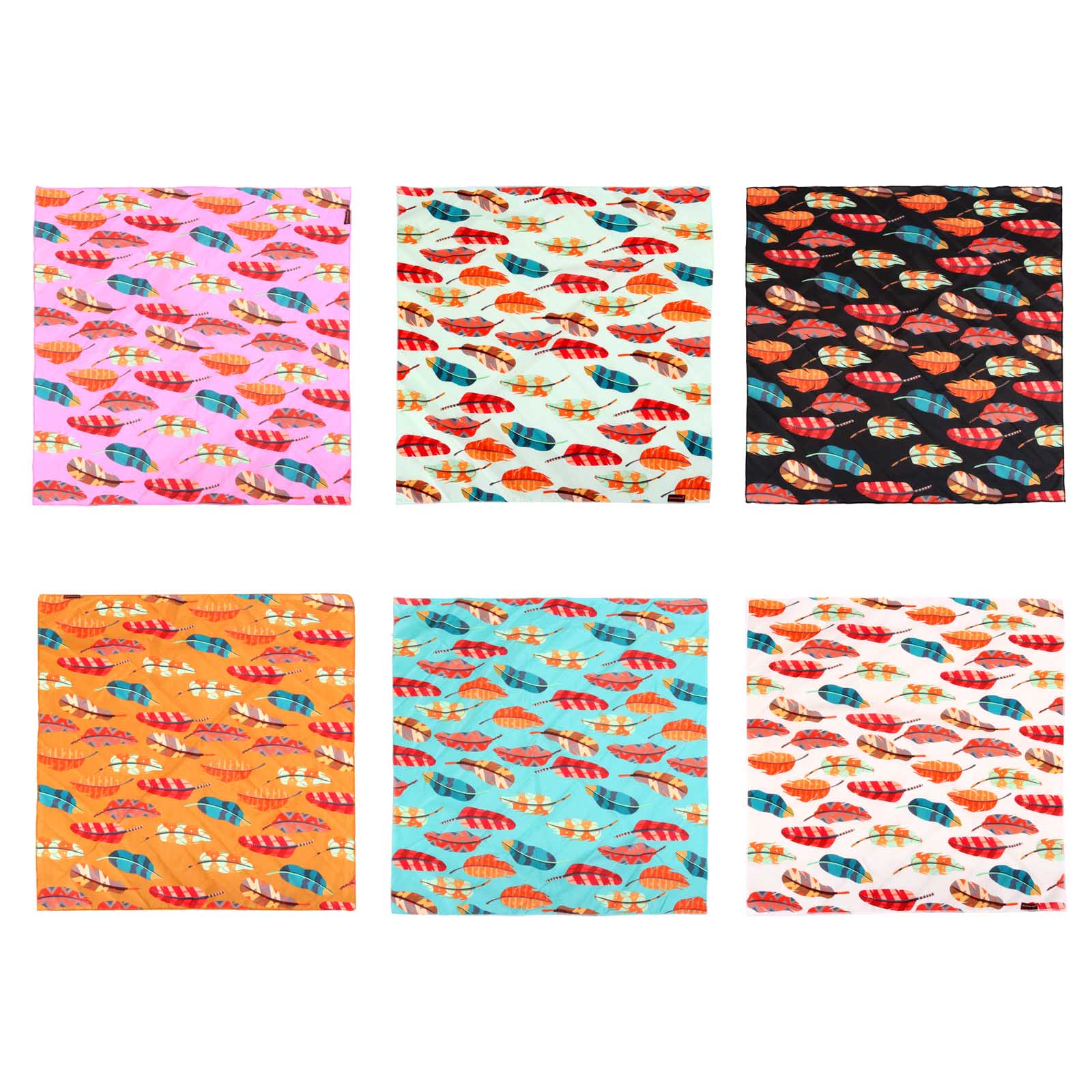 BDN04  American Bling Feather Pattern Print Bandana- Assorted Colors (12 PCS)