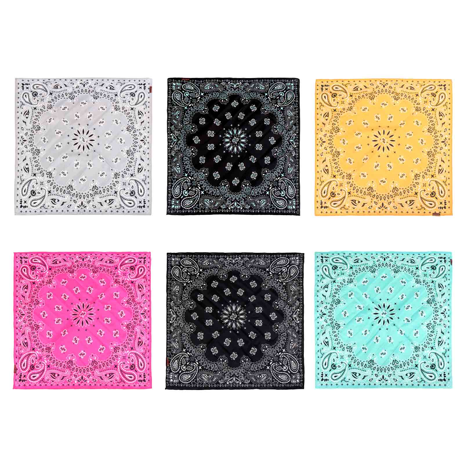 BDN05  American Bling Paisley Mandala Print Bandana- Assorted Colors (12 PCS)