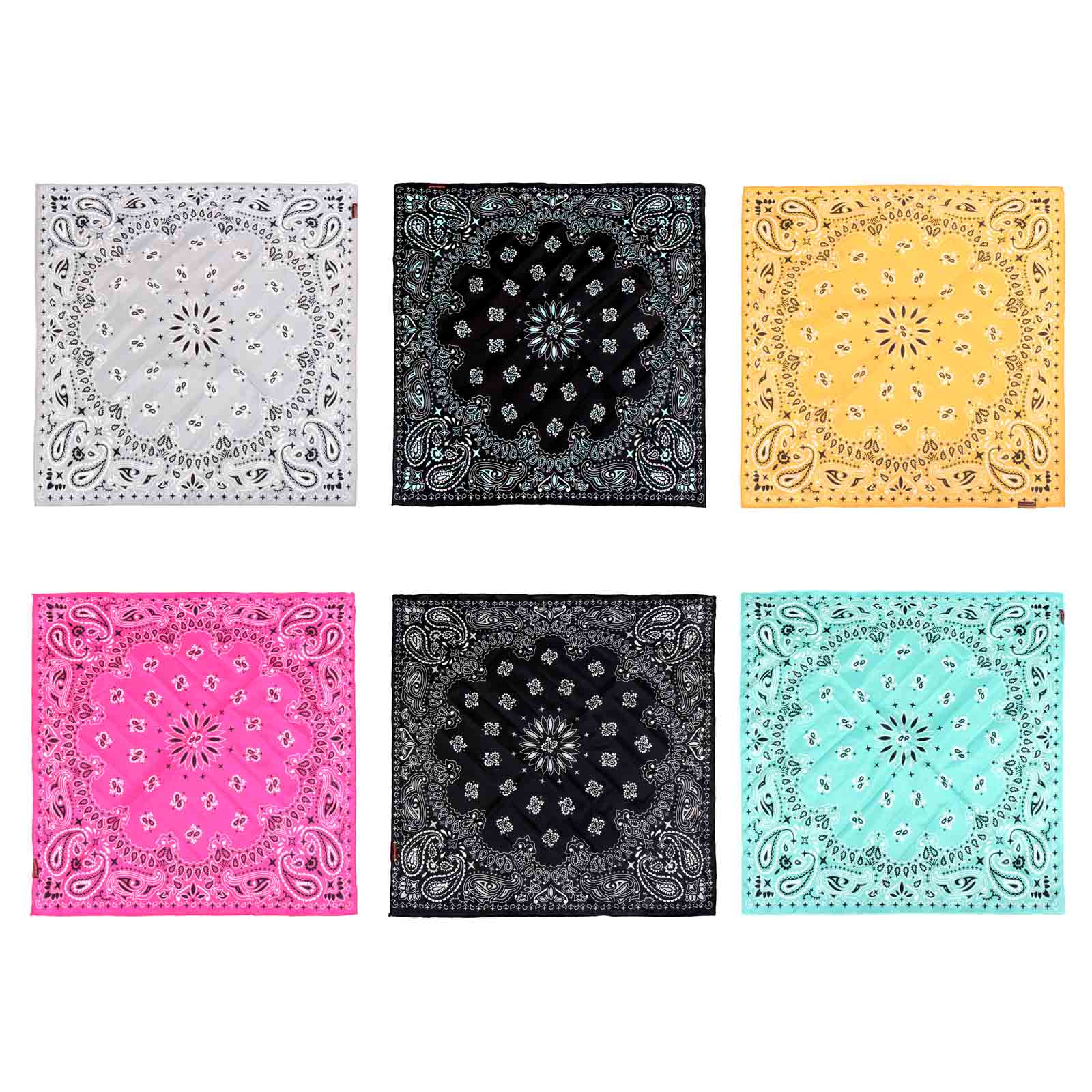 BDN05  American Bling Paisley Mandala Print Bandana- Assorted Colors (12 PCS)