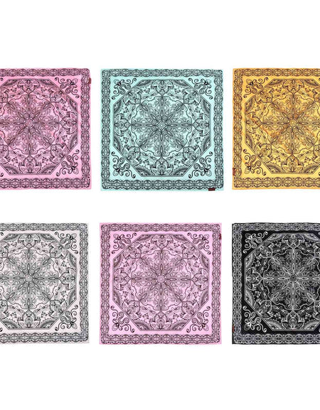 BDN06  American Bling Floral Mandala Print Bandana- Assorted Colors (12 PCS)