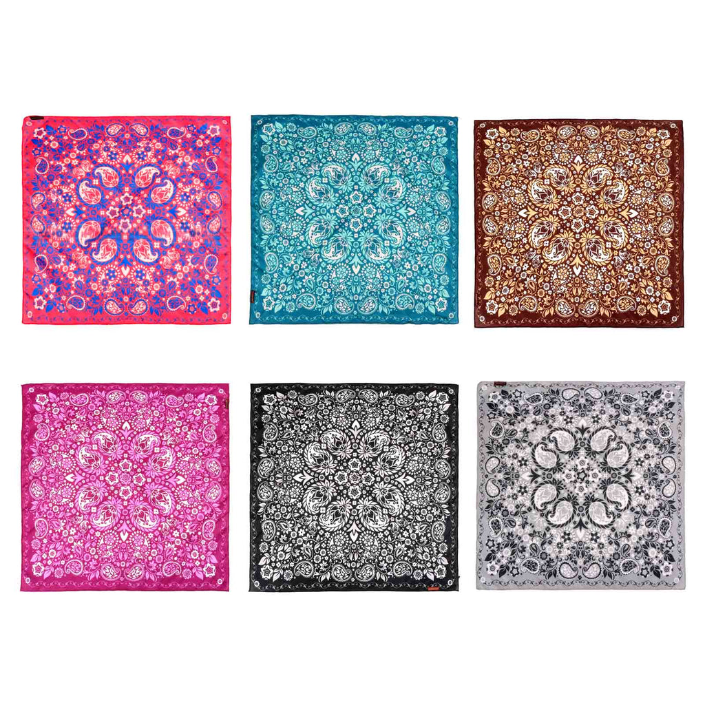 BDN08  American Bling Paisley Mandala Print Bandana - Assorted Colors (12 PCS)