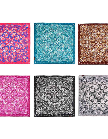BDN08  American Bling Paisley Mandala Print Bandana - Assorted Colors (12 PCS)