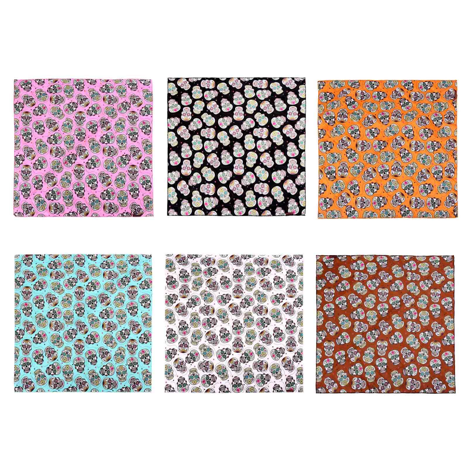 BDN09  American Bling Sugar Skull Print Bandana- Assorted Colors (12 PCS)