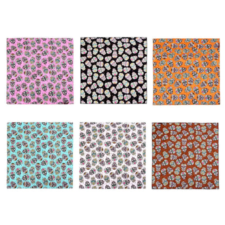 BDN09  American Bling Sugar Skull Print Bandana- Assorted Colors (12 PCS)
