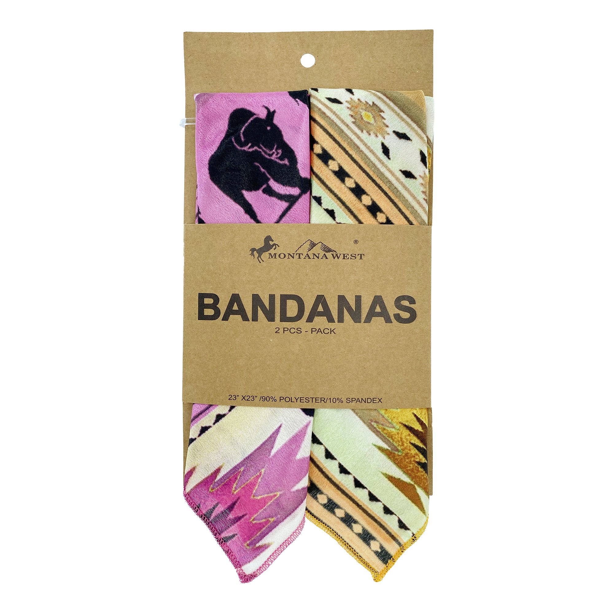 BDN01  American Bling Native Pattern Buffalo Print Bandana - Assorted Colors (12 PCS)