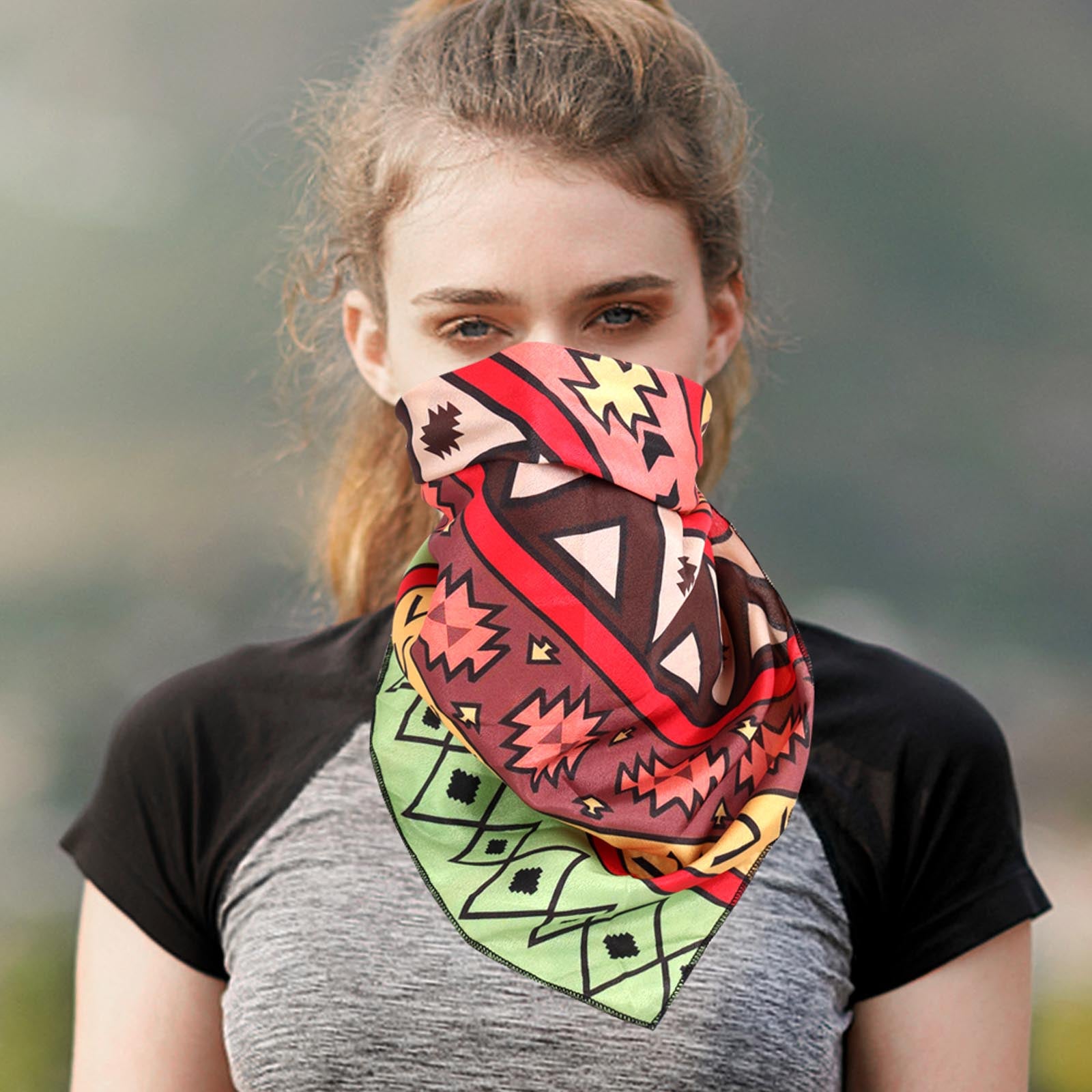 BDN02  American Bling Tribal Pattern Print Bandana - Assorted Colors (12 PCS)