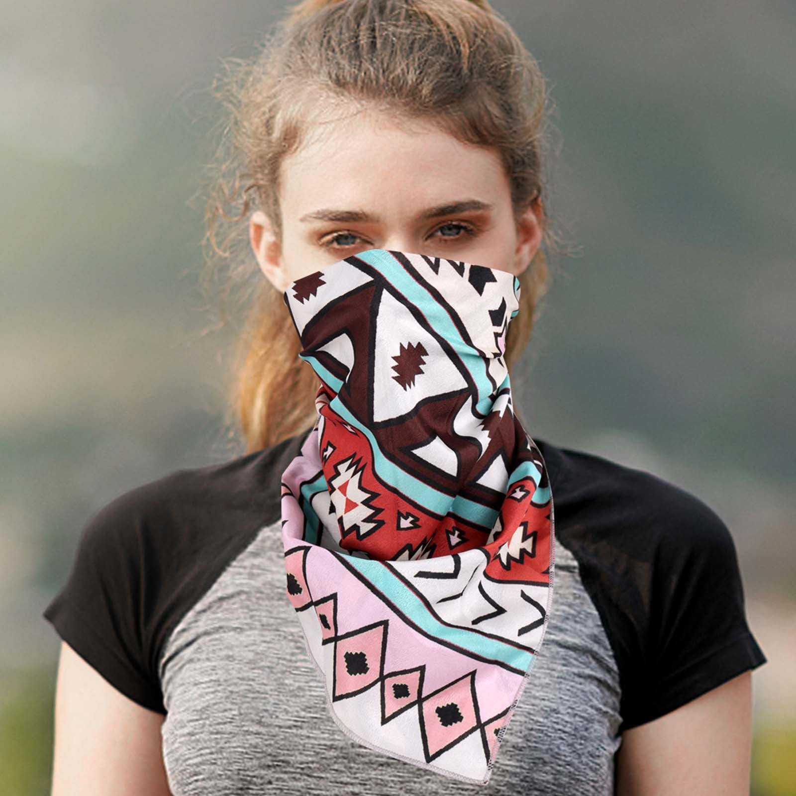 BDN02  American Bling Tribal Pattern Print Bandana - Assorted Colors (12 PCS)