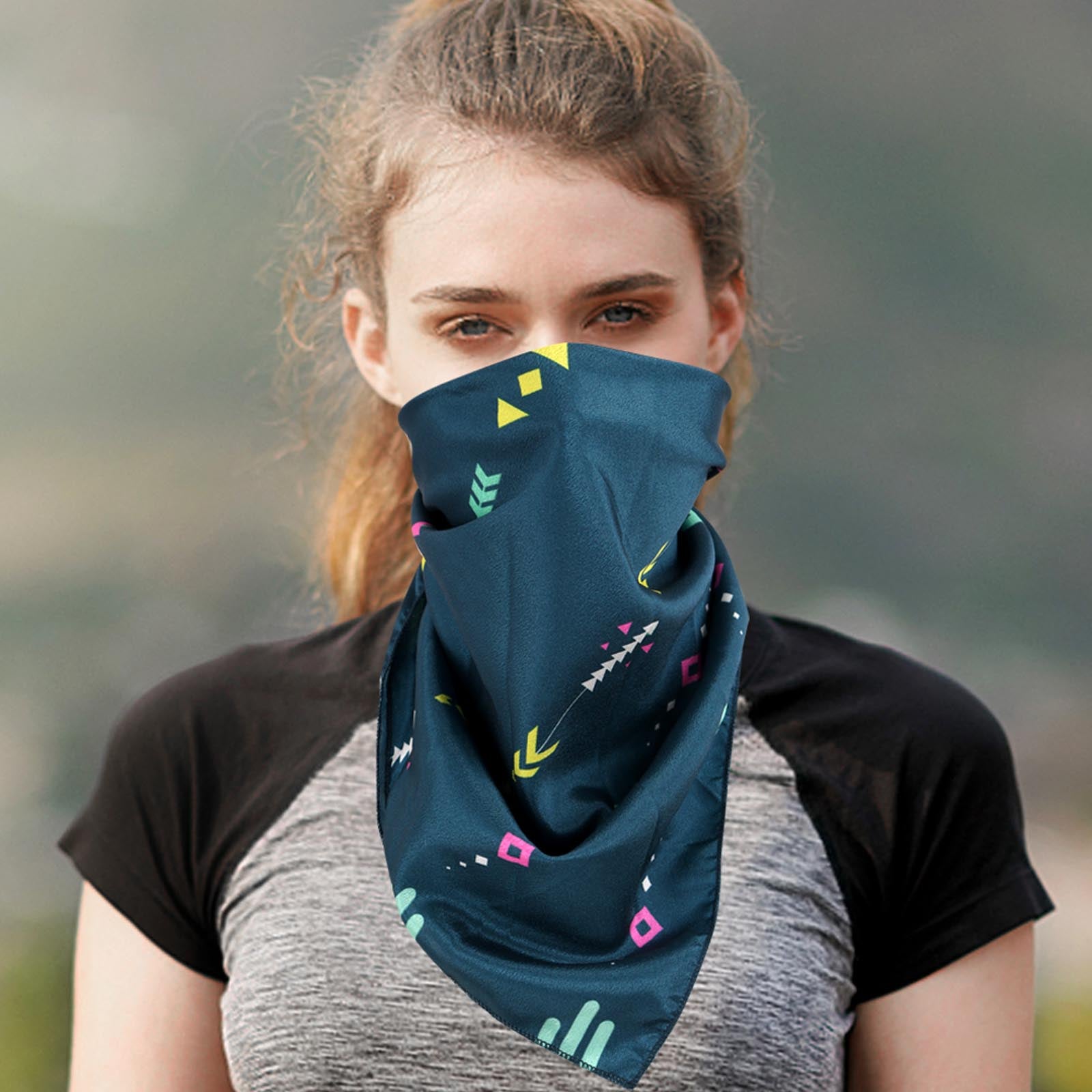 BDN03  American Bling Arrow Thunderbird Pattern Print Bandana- Assorted Colors (12 PCS)