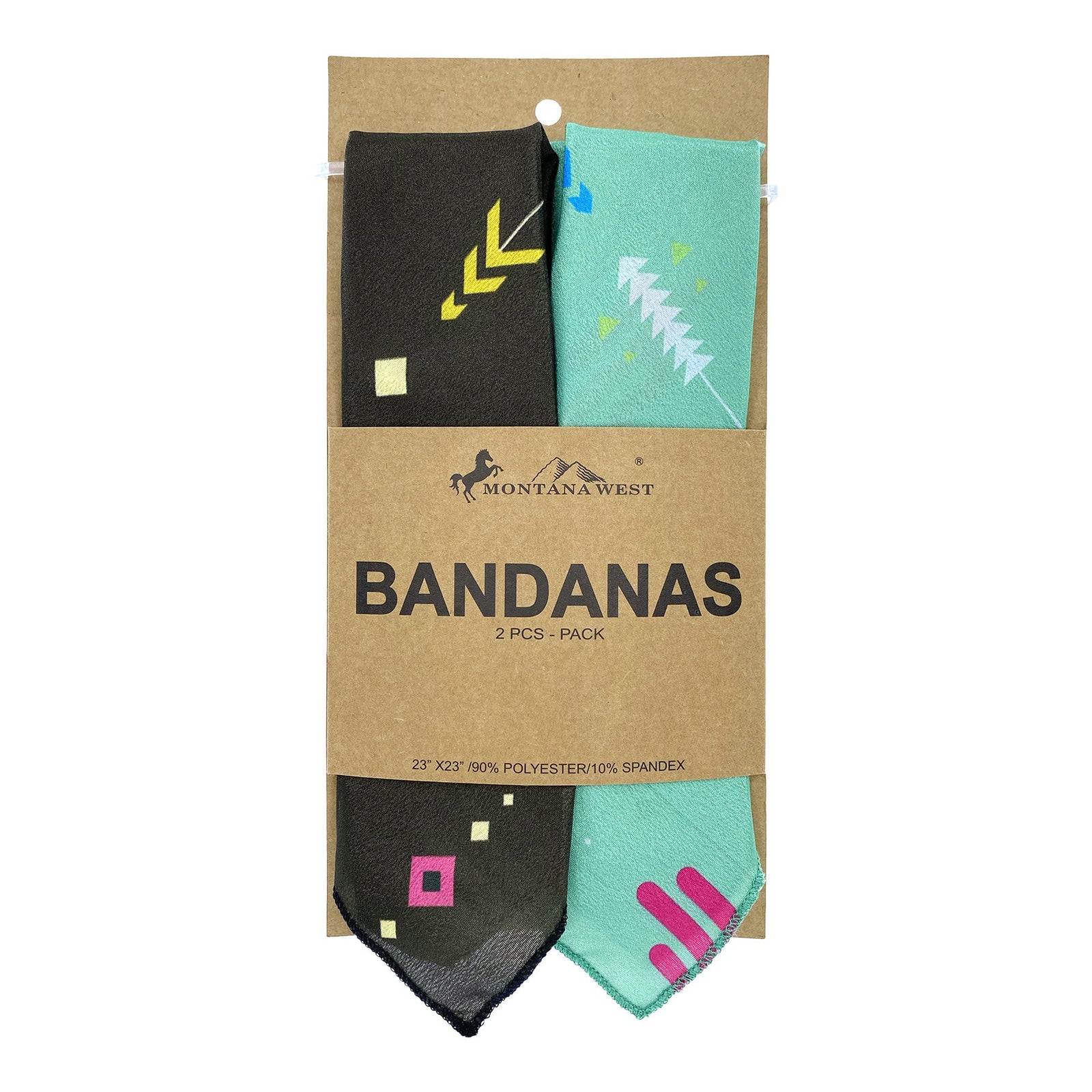 BDN03  American Bling Arrow Thunderbird Pattern Print Bandana- Assorted Colors (12 PCS)