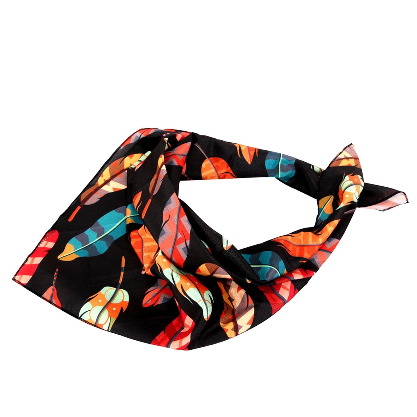 BDN04  American Bling Feather Pattern Print Bandana- Assorted Colors (12 PCS)