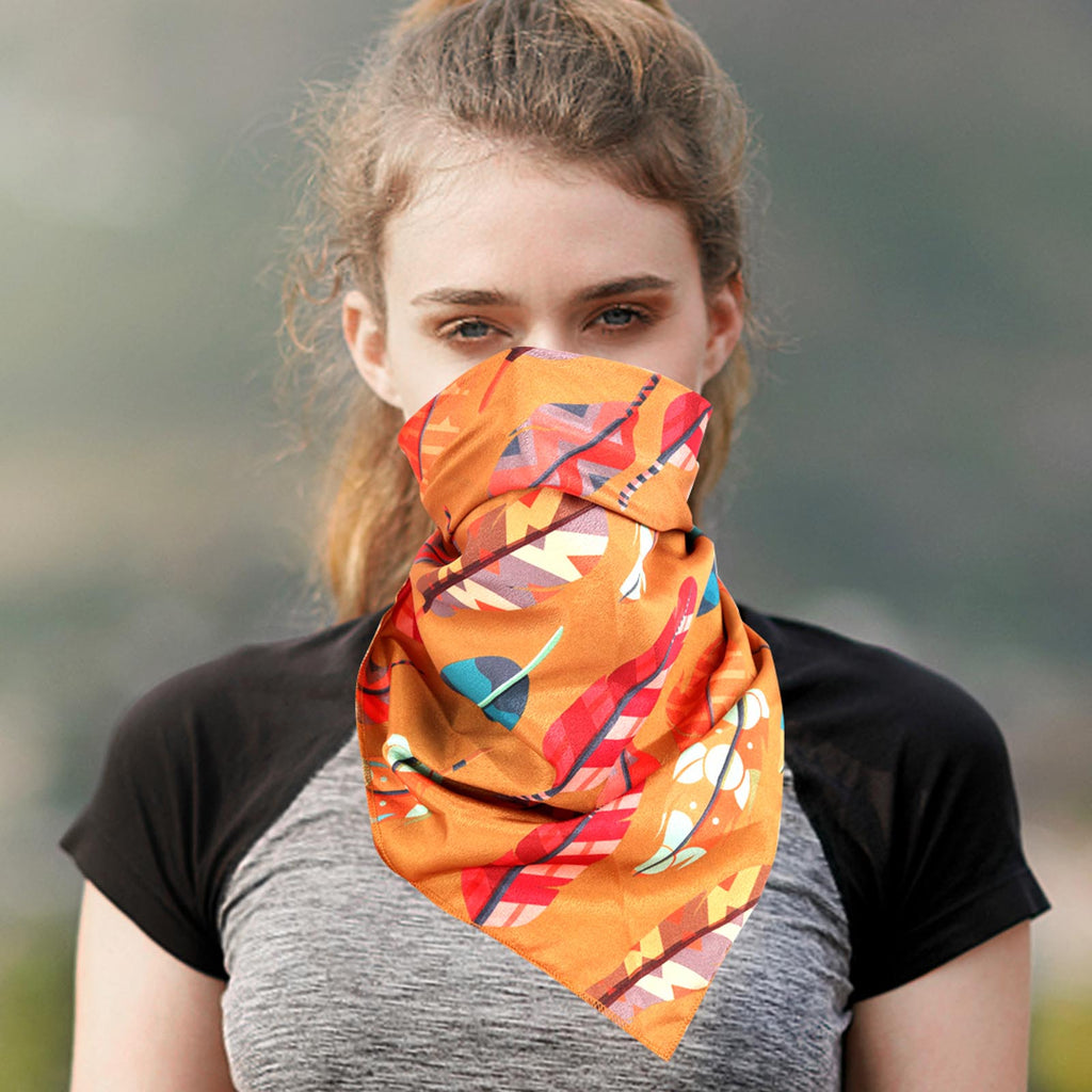BDN04  American Bling Feather Pattern Print Bandana- Assorted Colors (12 PCS)