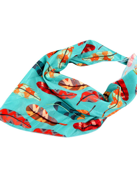 BDN04  American Bling Feather Pattern Print Bandana- Assorted Colors (12 PCS)