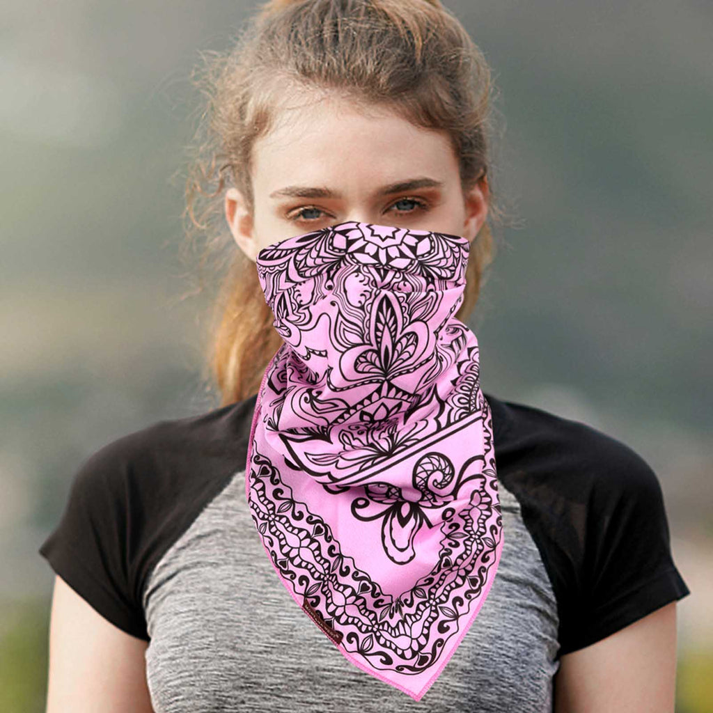 BDN06  American Bling Floral Mandala Print Bandana- Assorted Colors (12 PCS)