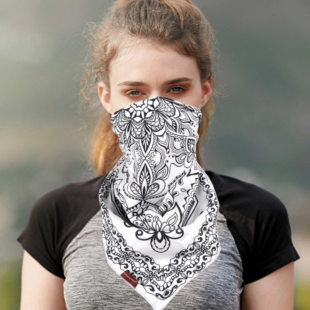 BDN06  American Bling Floral Mandala Print Bandana- Assorted Colors (12 PCS)