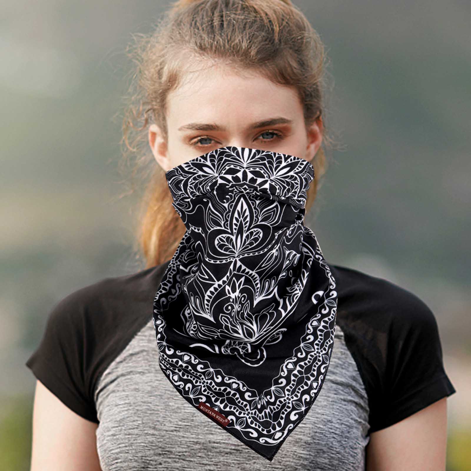 BDN06  American Bling Floral Mandala Print Bandana- Assorted Colors (12 PCS)