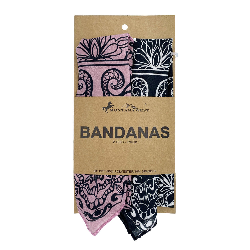 BDN06  American Bling Floral Mandala Print Bandana- Assorted Colors (12 PCS)