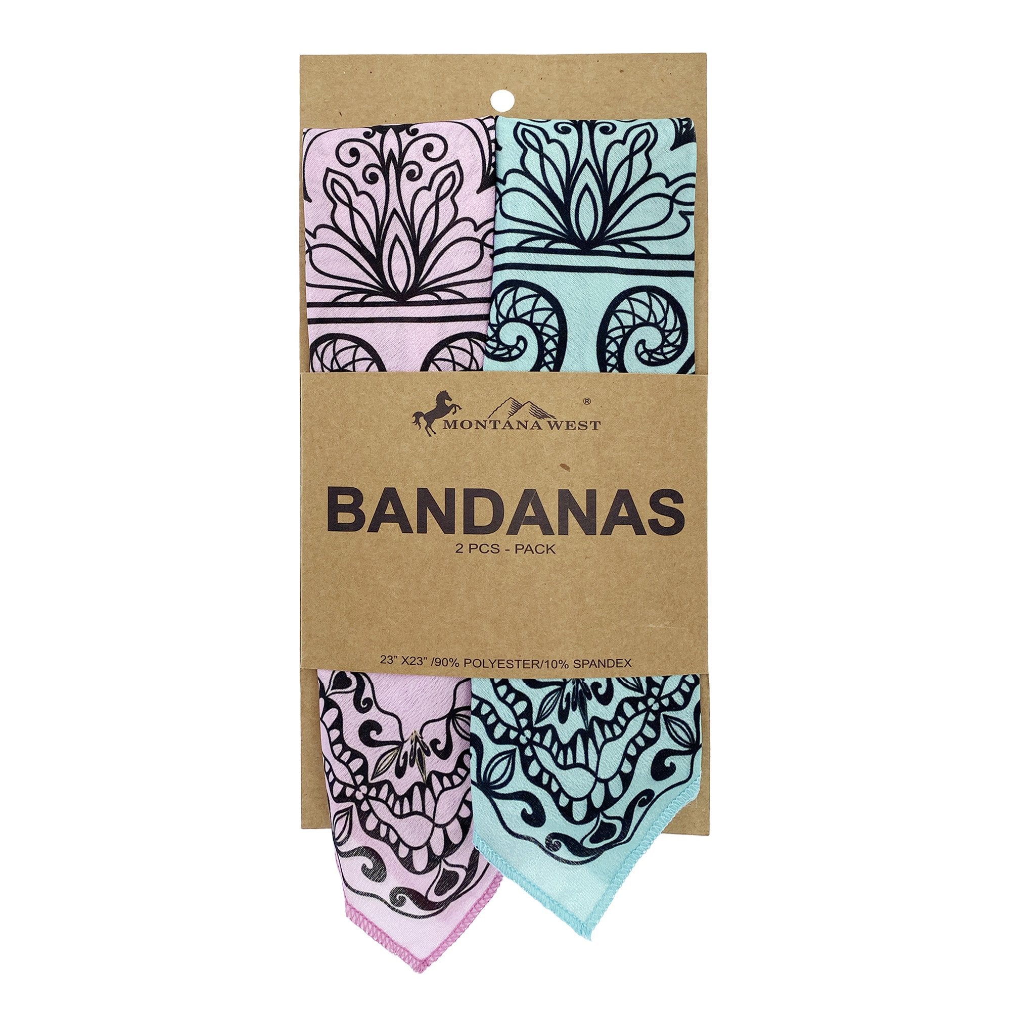 BDN06  American Bling Floral Mandala Print Bandana- Assorted Colors (12 PCS)