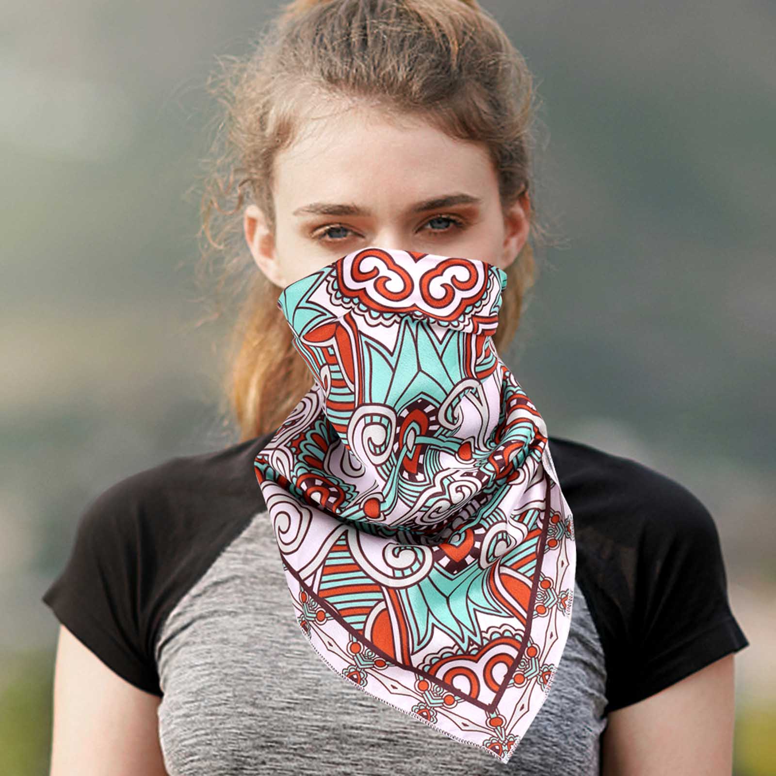 BDN07  American Bling Mandala Print Bandana- Assorted Colors (12 PCS)