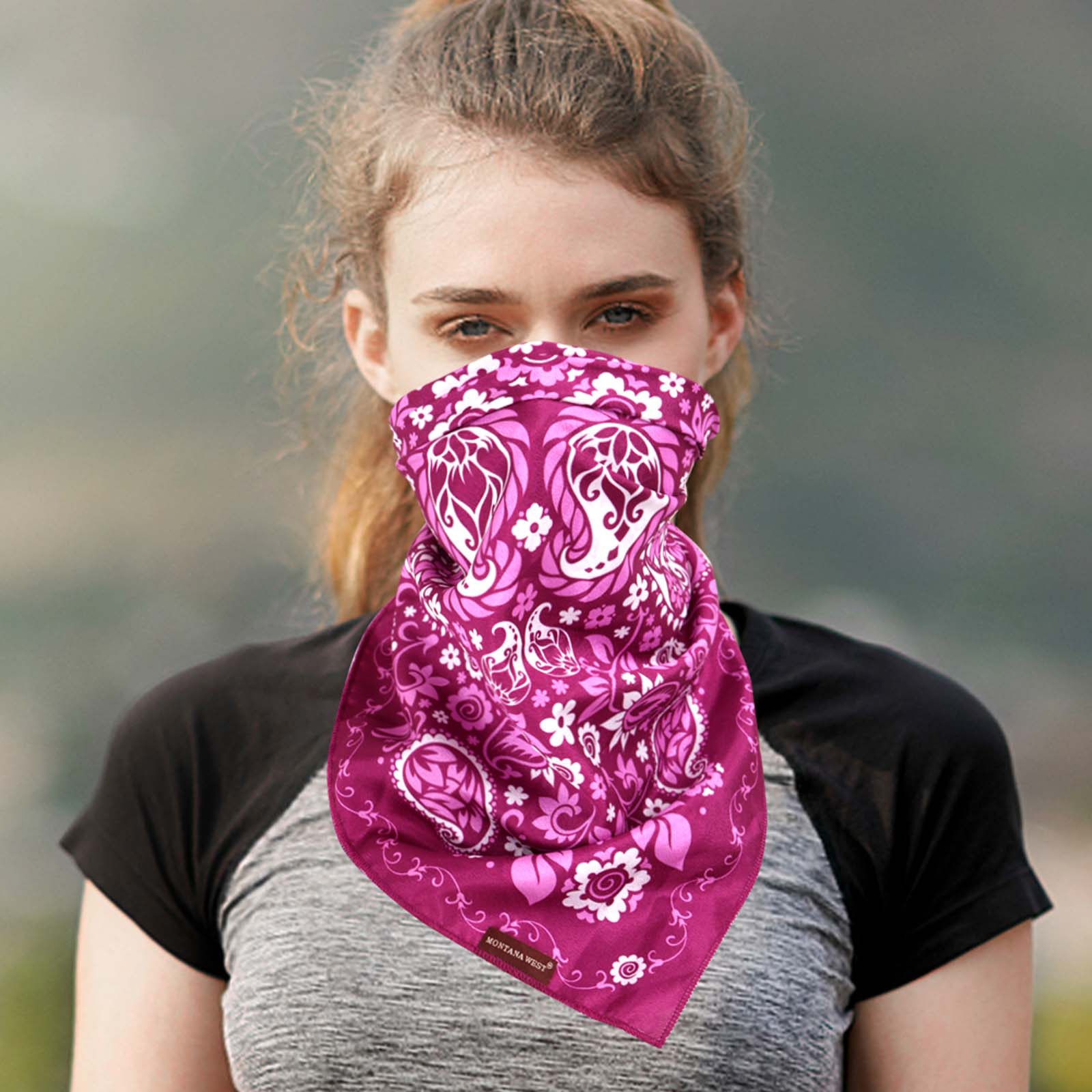 BDN08  American Bling Paisley Mandala Print Bandana - Assorted Colors (12 PCS)
