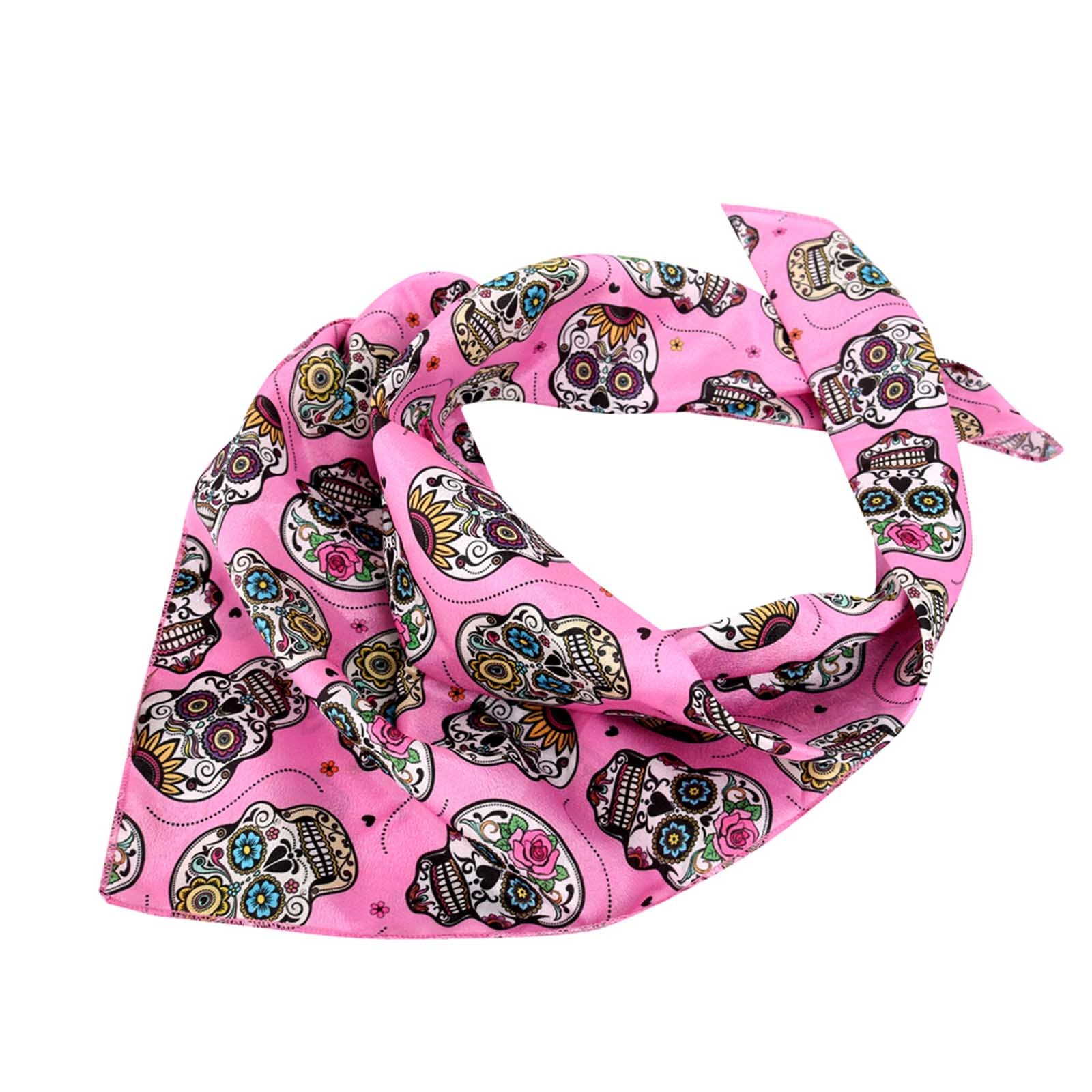 BDN09  American Bling Sugar Skull Print Bandana- Assorted Colors (12 PCS)