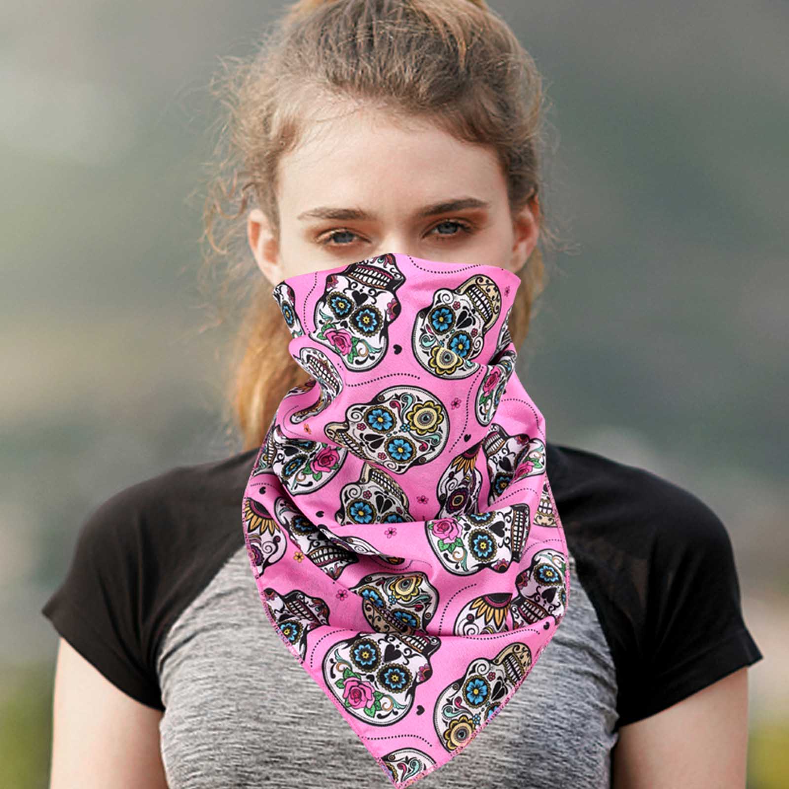 BDN09  American Bling Sugar Skull Print Bandana- Assorted Colors (12 PCS)