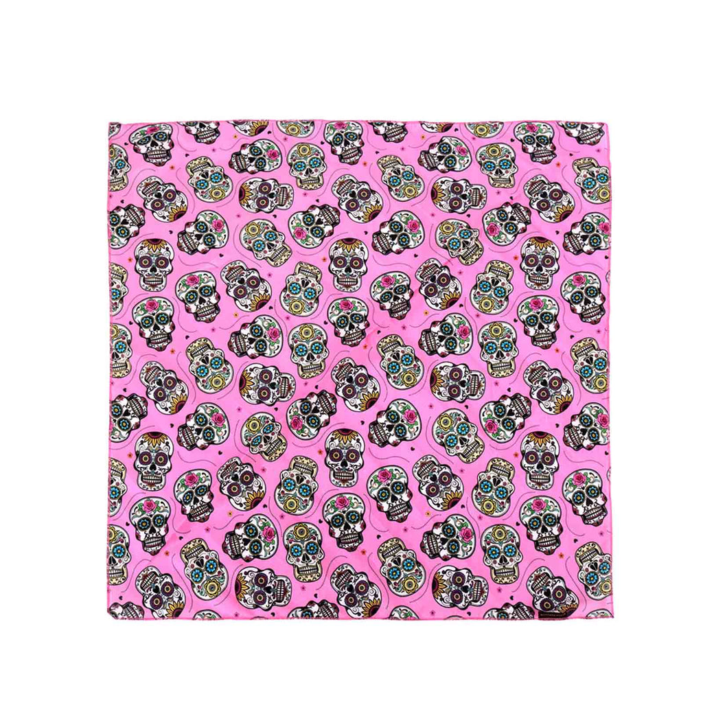 BDN09  American Bling Sugar Skull Print Bandana- Assorted Colors (12 PCS)
