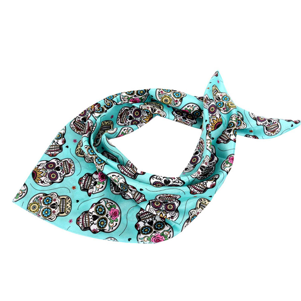 BDN09  American Bling Sugar Skull Print Bandana- Assorted Colors (12 PCS)