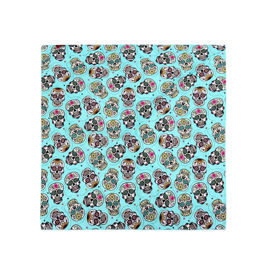 BDN09  American Bling Sugar Skull Print Bandana- Assorted Colors (12 PCS)
