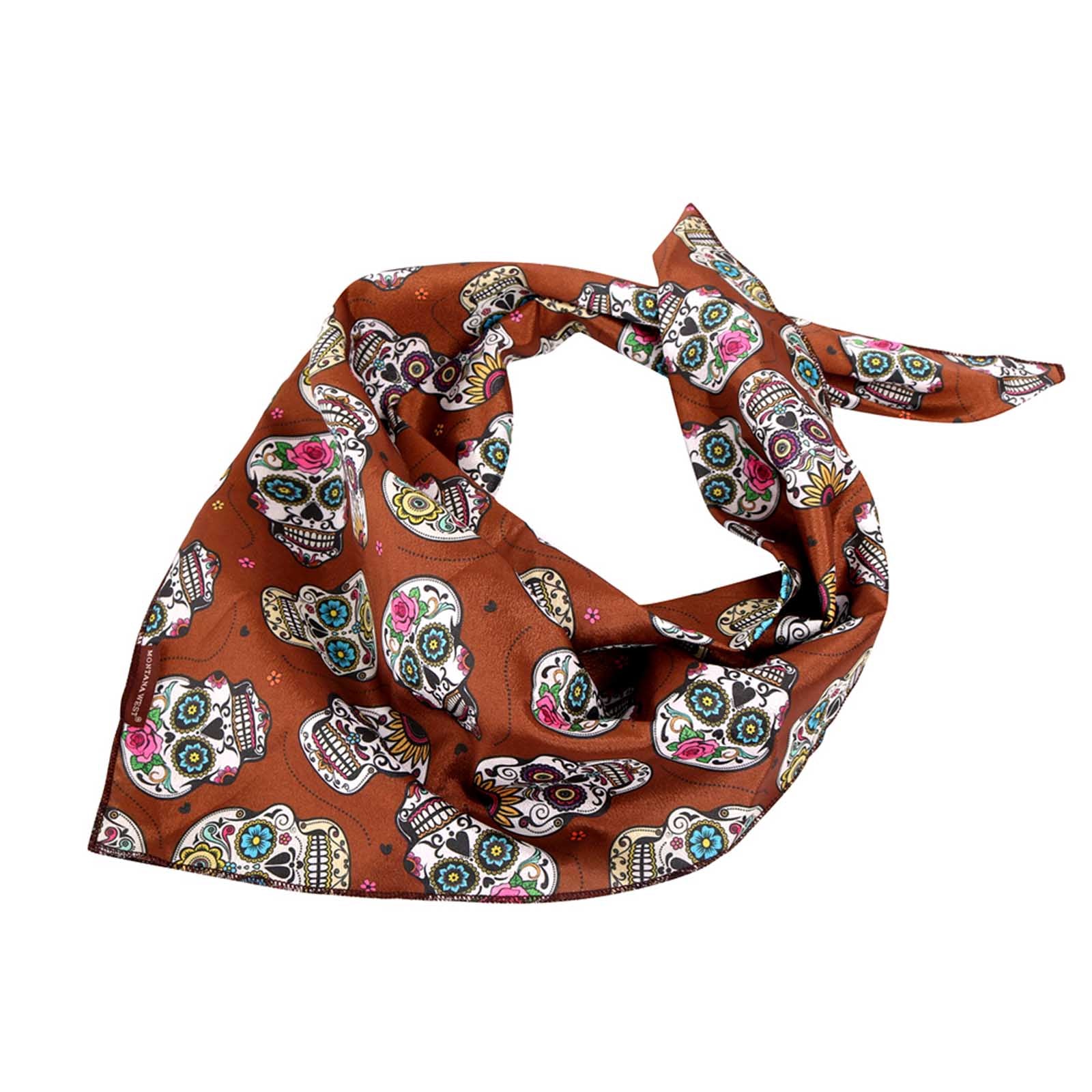 BDN09  American Bling Sugar Skull Print Bandana- Assorted Colors (12 PCS)