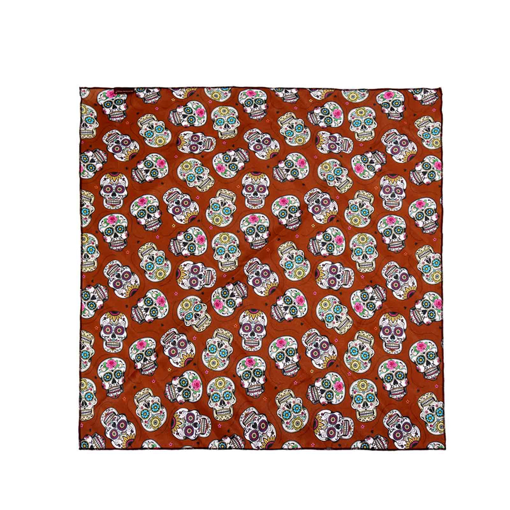 BDN09  American Bling Sugar Skull Print Bandana- Assorted Colors (12 PCS)