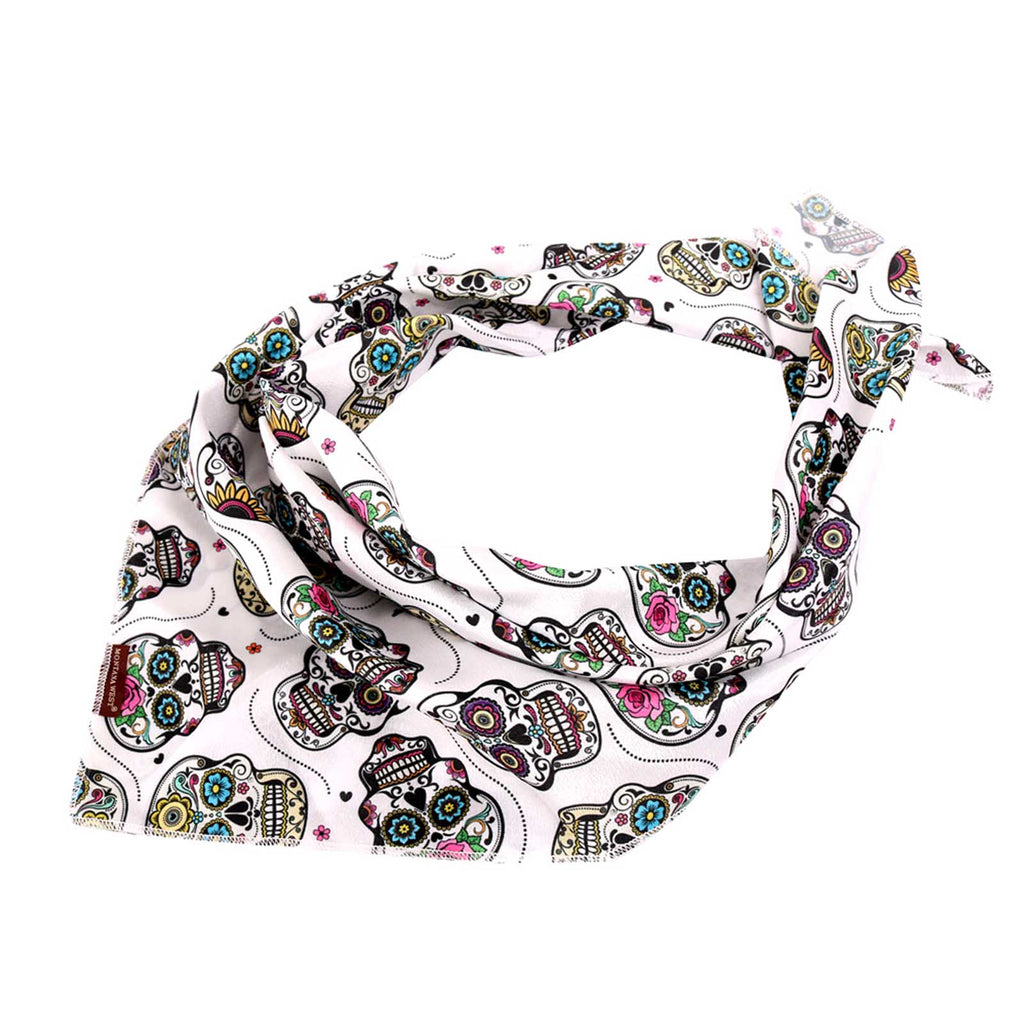 BDN09  American Bling Sugar Skull Print Bandana- Assorted Colors (12 PCS)