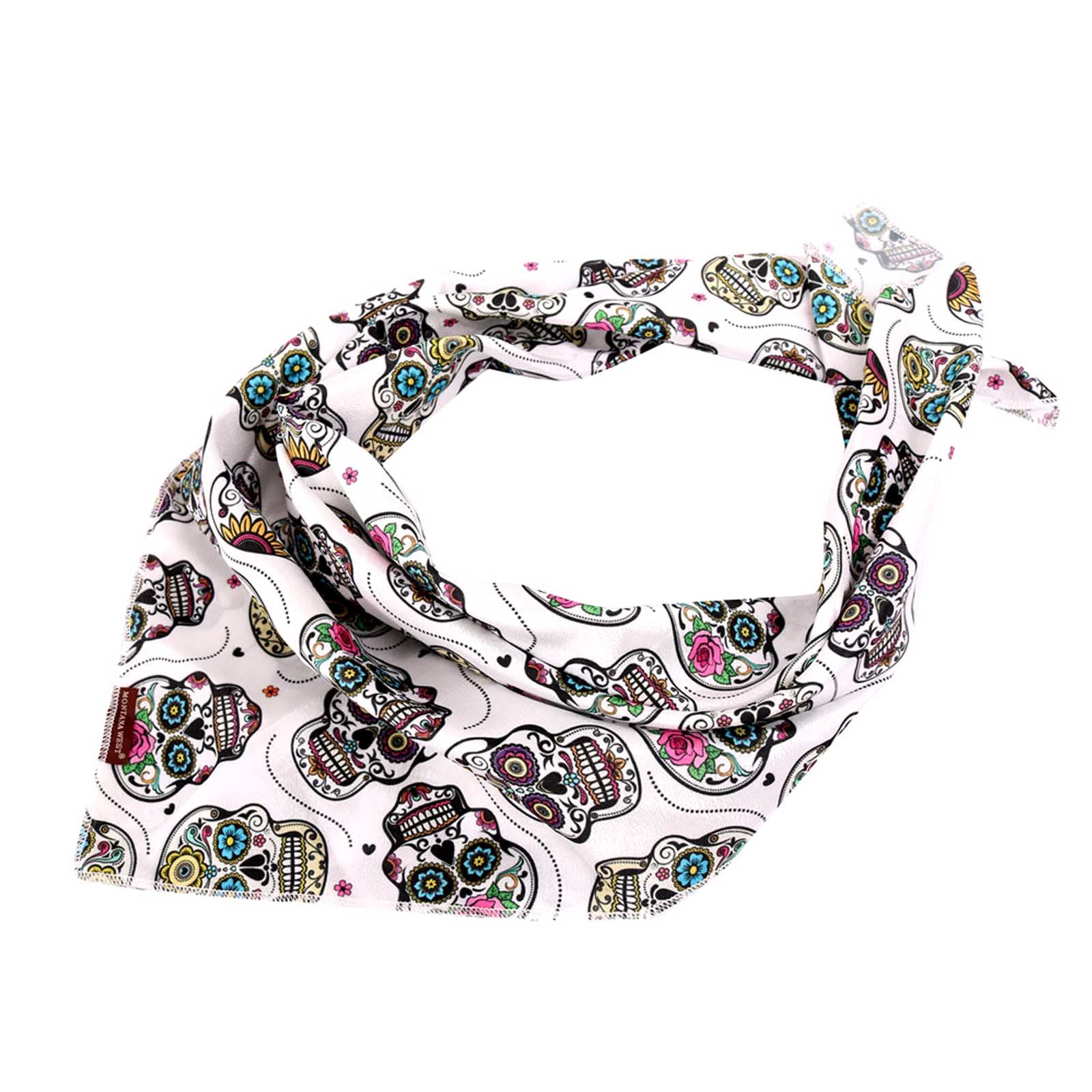 BDN09  American Bling Sugar Skull Print Bandana- Assorted Colors (12 PCS)
