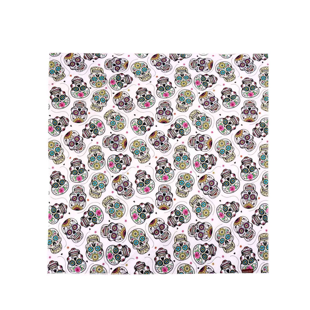 BDN09  American Bling Sugar Skull Print Bandana- Assorted Colors (12 PCS)