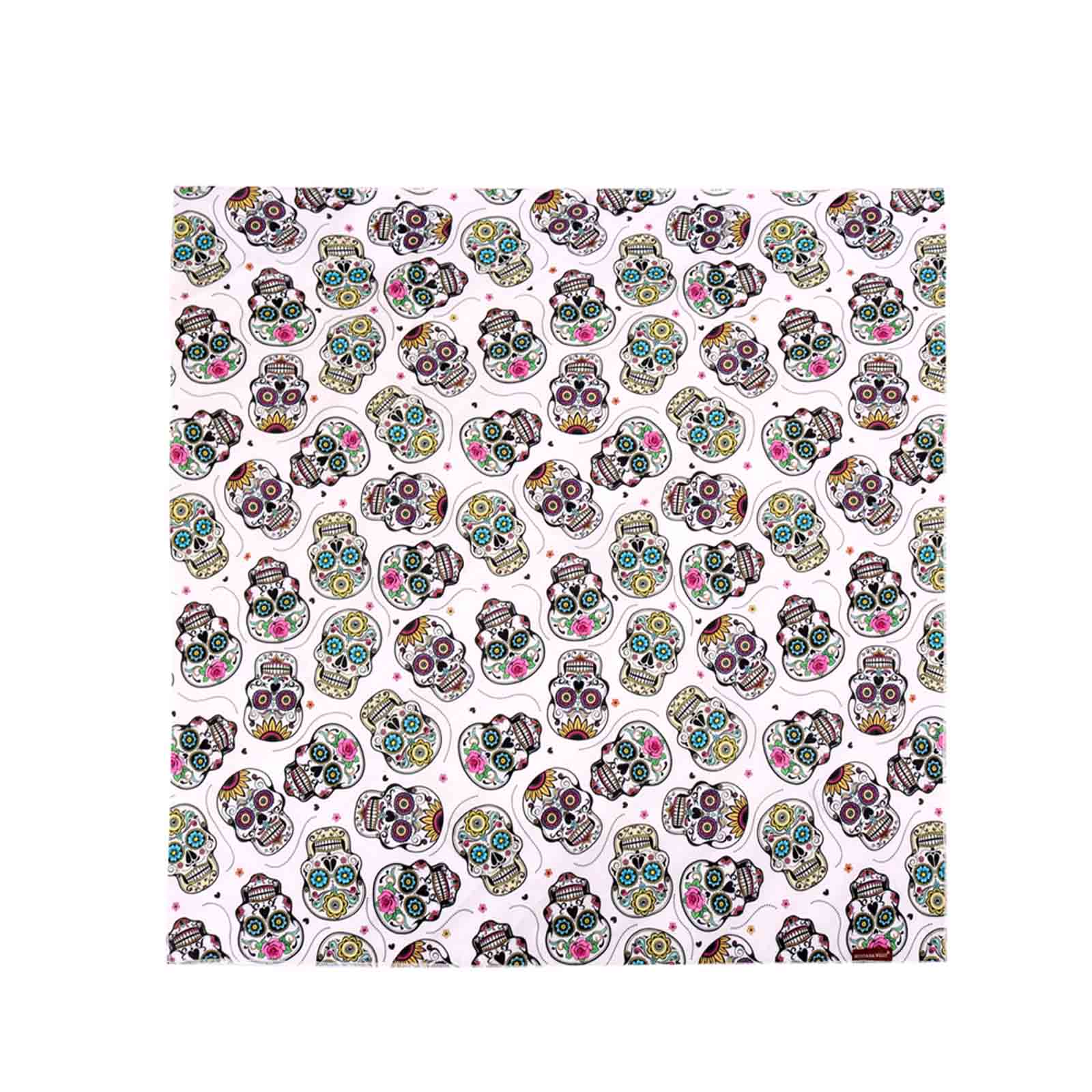 BDN09  American Bling Sugar Skull Print Bandana- Assorted Colors (12 PCS)