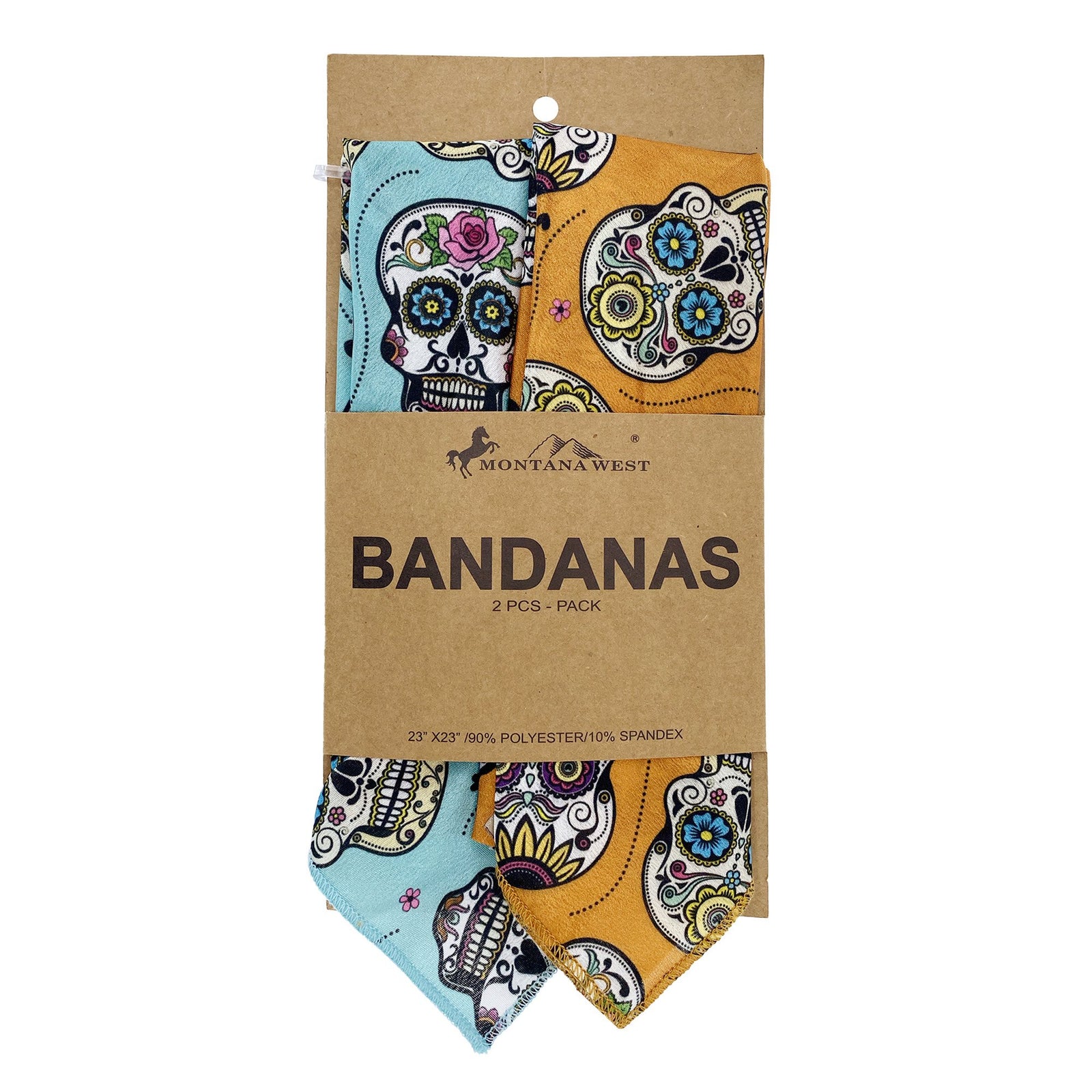 BDN09  American Bling Sugar Skull Print Bandana- Assorted Colors (12 PCS)