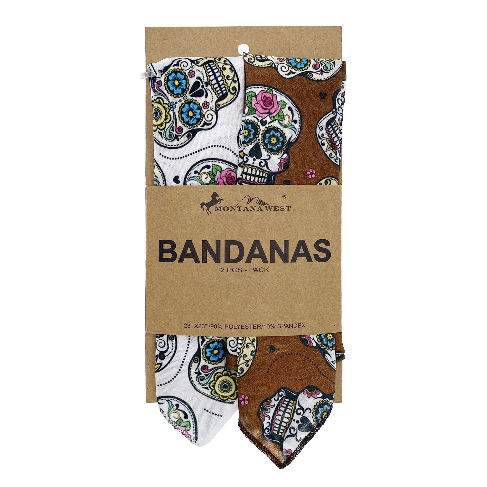 BDN09  American Bling Sugar Skull Print Bandana- Assorted Colors (12 PCS)