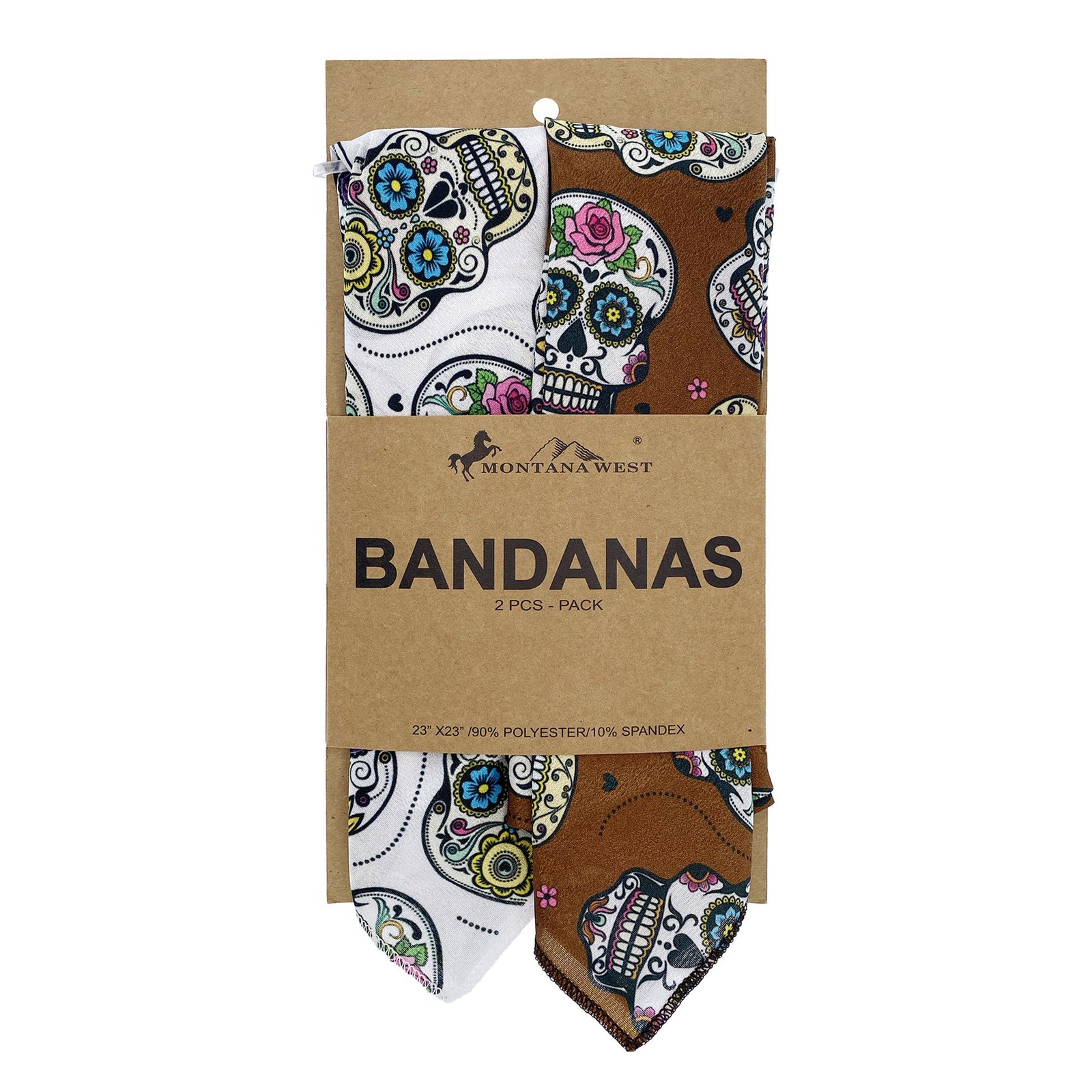 BDN09  American Bling Sugar Skull Print Bandana- Assorted Colors (12 PCS)