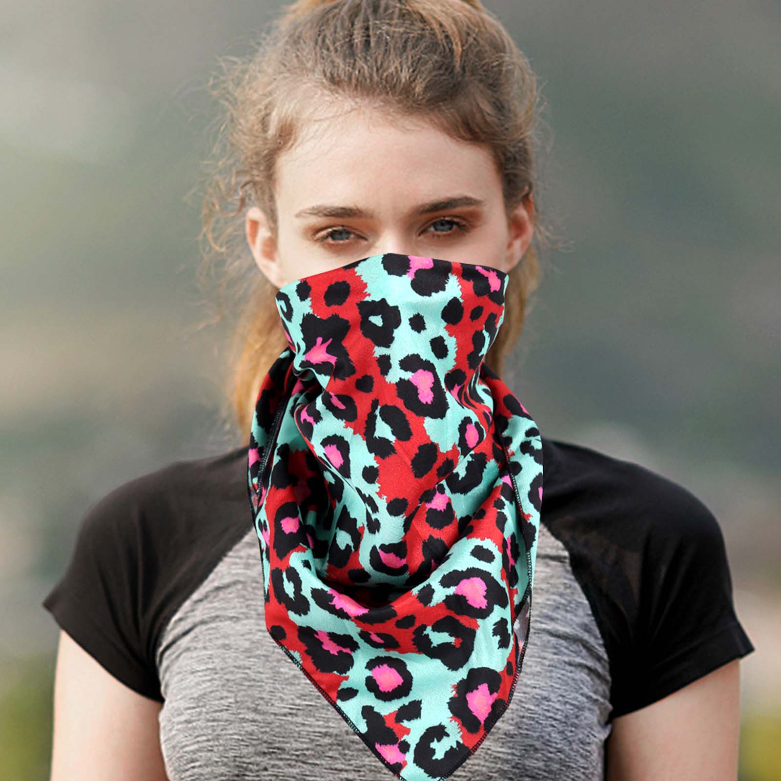 BDN10  American Bling Leopard Print Bandana- Assorted Colors (12 PCS)