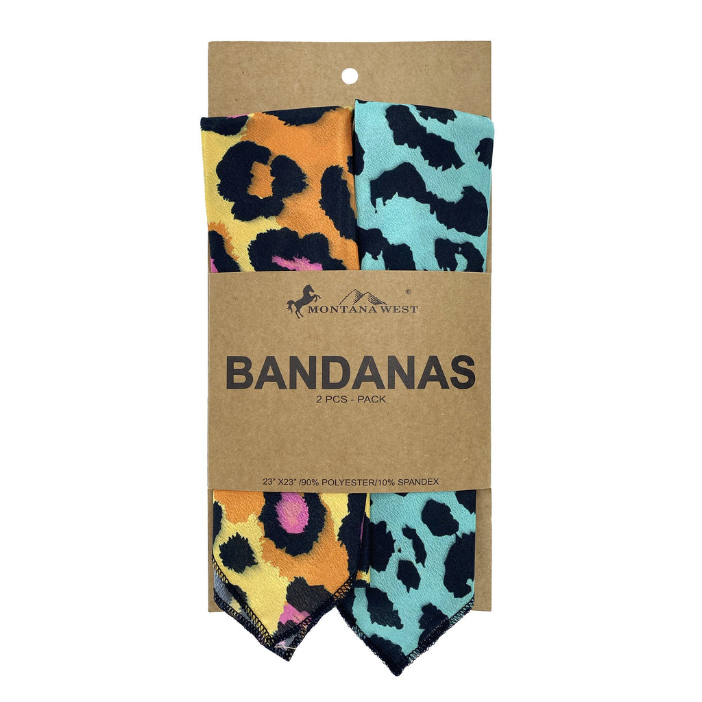 BDN10  American Bling Leopard Print Bandana- Assorted Colors (12 PCS)
