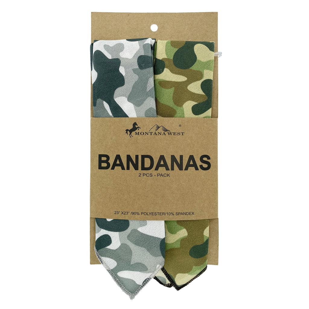 BDN12  American Bling Camo Print Bandana - Assorted Colors (12 PCS)