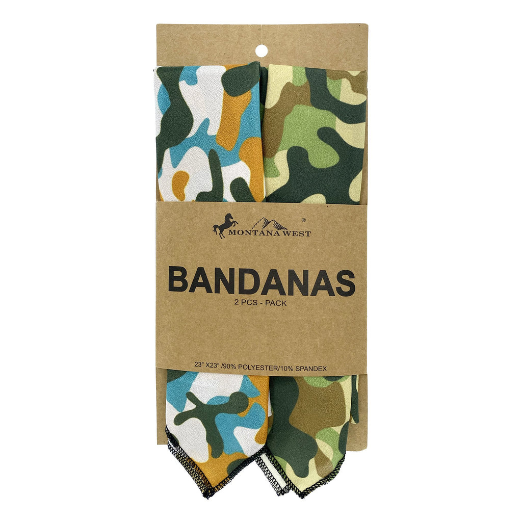 BDN12  American Bling Camo Print Bandana - Assorted Colors (12 PCS)